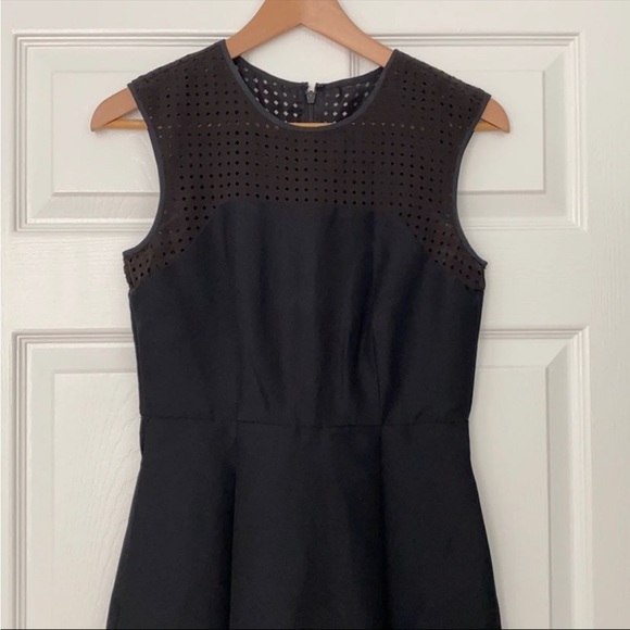 J. Crew Perforated A-Line Black Dress Size 0 - Picture 6 of 11